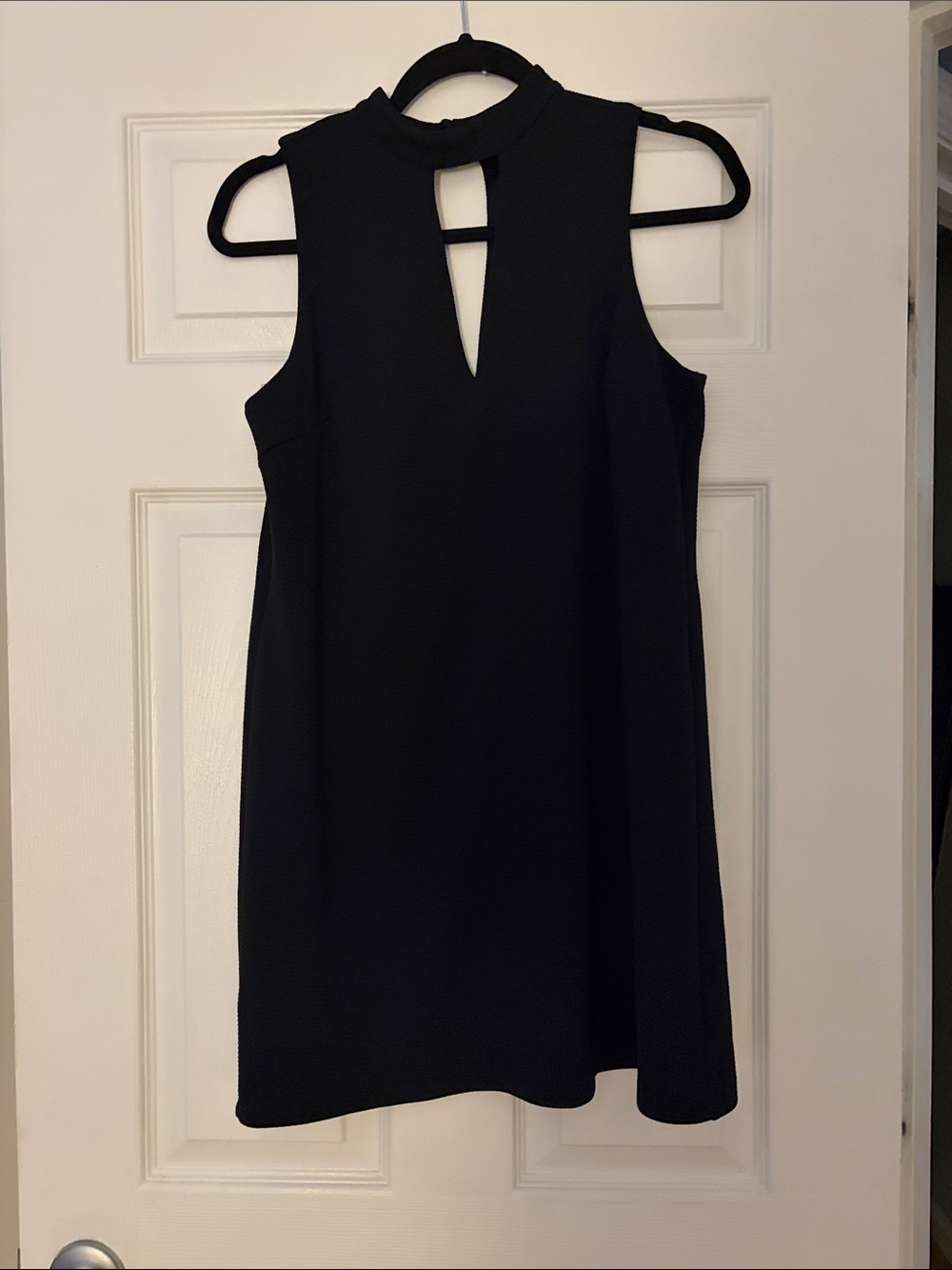 Aqua Black Sleeveless Mini Dress with Keyhole Neck